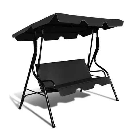 BOXED COSTWAY 3 SEAT OUTDOOR PATIO CANOPY SWING WITH CUSHIONED STEEL FRAME (1 BOX)