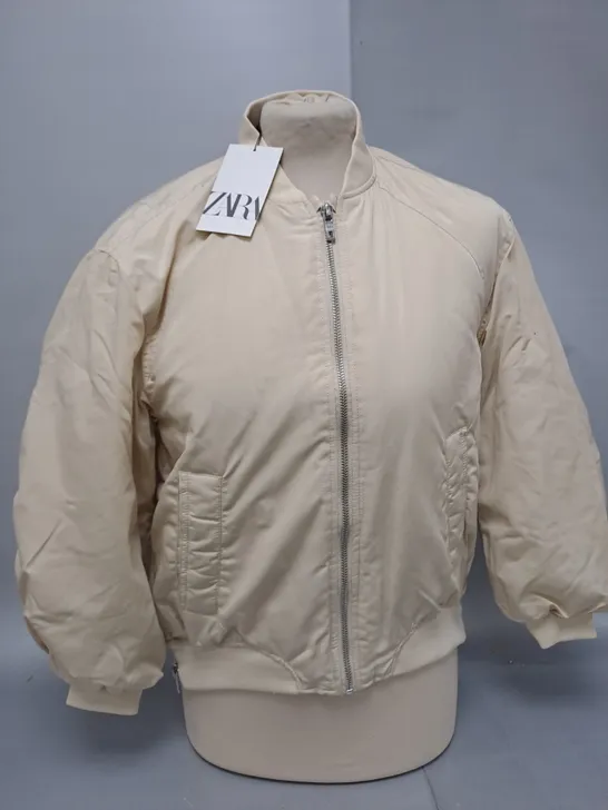 ZARA CRÈME BOMBER JACKET - SIZE 9-10