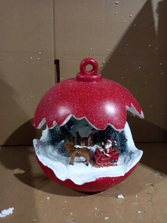 SANTAS EXPRESS PRE-LIT SPHERE WITH CHRISTMAS CHARACTER SCENE