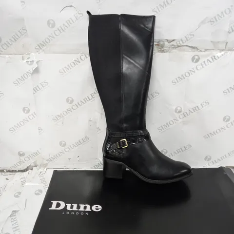 DUNE TILDING BOOT BLACK LEATHER SIZE 8 - BOXED 