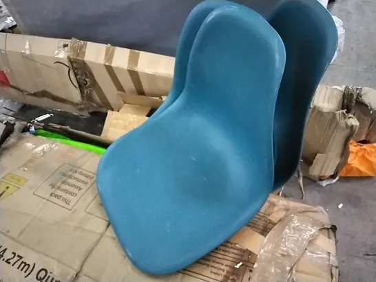 SET OF 3 BLUE PLASTIC CHAIR SEATS WITHOUT LEGS 