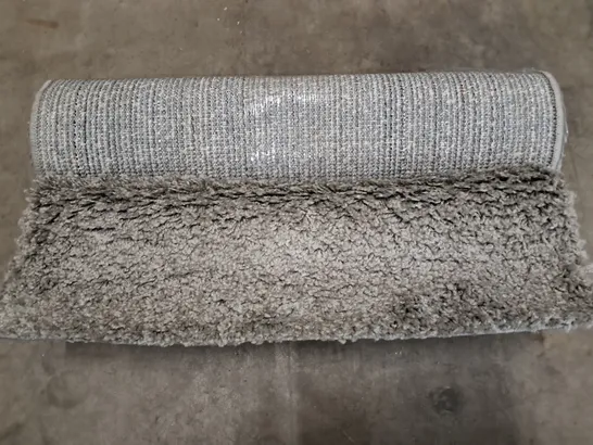 BRAND NEW PERU SILVER SHAGGY RUG - 60X220CM