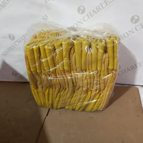 BOX OF APPROXIMATELY 5 PACKS OF GLACIER INSULATED RIGGES YELLOW GLOVES (10 PER PACK)