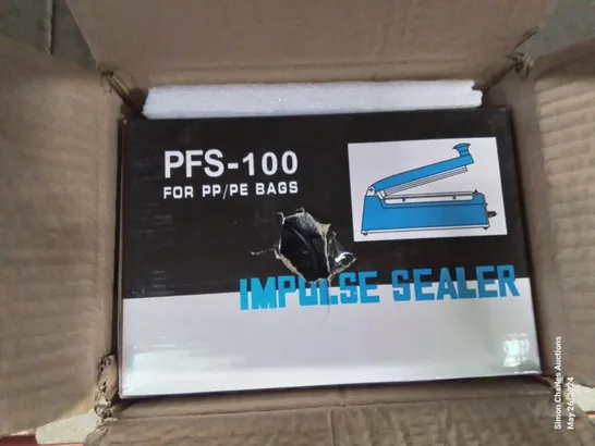 A BOXED PFS-100 IMPULSE SEALER