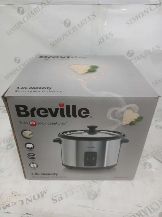 BOXED BREVILLE 1.8L CAPACITY RICE COOKER & STEAMER