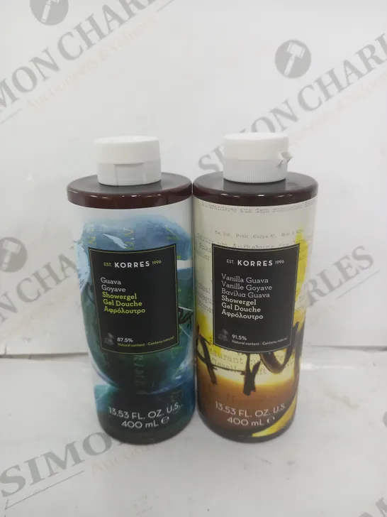 SET OF 2 KORRES SHOWERGEL DOUCHE GUAVA & VANILLA GUAVA 