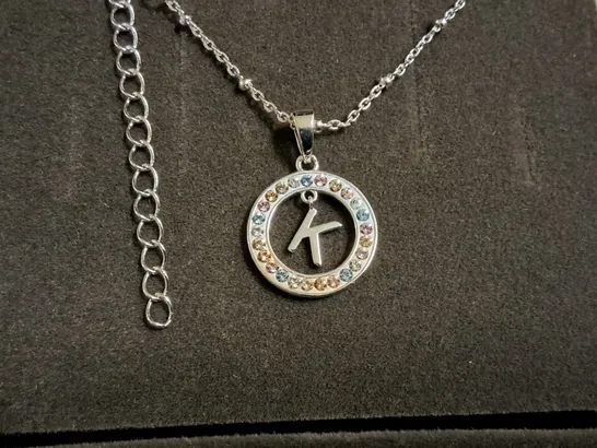 WARREN JAMES CIRCLE SURROUNDED K NECKLACE 