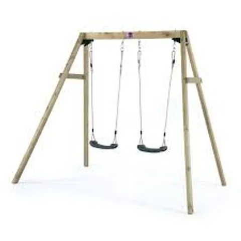 PLUM WOODEN DOUBLE GARDEN SWING SET