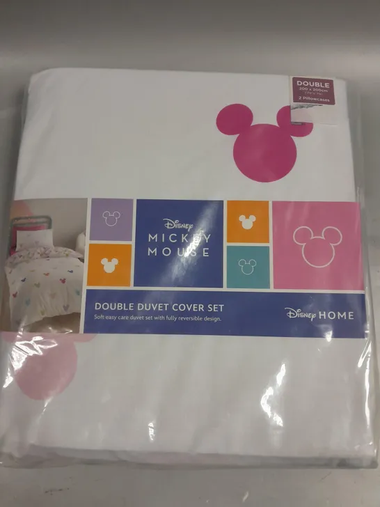 DISNEY MICKEY MOUSE DOUBLE DUVET COVER SET - WHITE