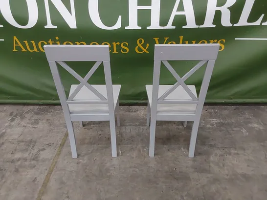 SET OF 2 KENDAL PAINTED GREY DINING CHAIRS 