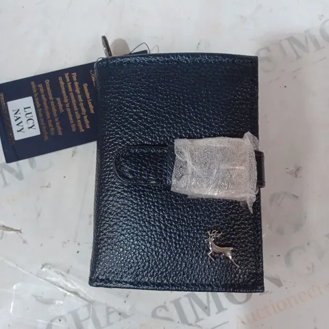 AHSWOOD LEATHER PURSE NAVY PEBBLE