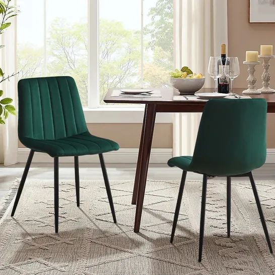 BOXED CUMMER SET OF TWO GREEN DINING CHAIRS