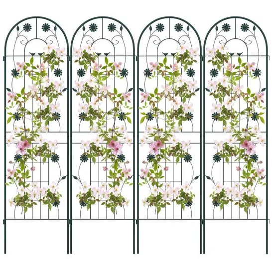 BOXED 180 CM X 50 CM METAL GARDEN TRELLIS DECORATIVE FOR CLIMBING PLANTS