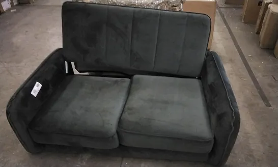 DESIGNER GREY VELVET TWO SEATER SOFA