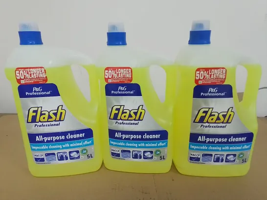 LOT OF 3 5L FLASH ALL PURPOSE CLEANERS