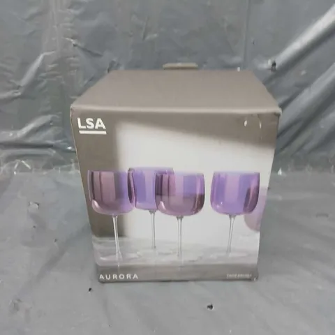 LSA AURORA 4 WINE GLASS SET 