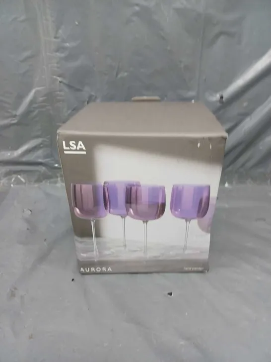 LSA AURORA 4 WINE GLASS SET 