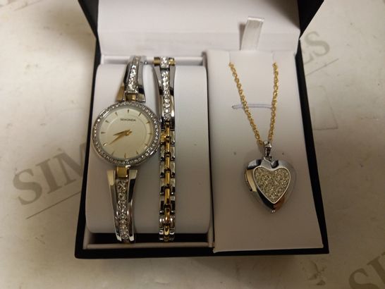 SEKONDA WATCH, BRACELET & LOCKET SET