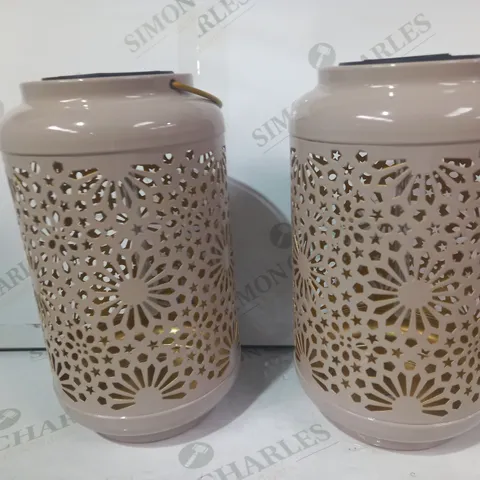 GARDEN REFLECTIONS SET OF 2 PATTERNED SOLAR LANTERNS