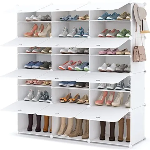 BOXED 42 PAIR STACKABLE SHOE STORAGE CABINET (1 BOX)