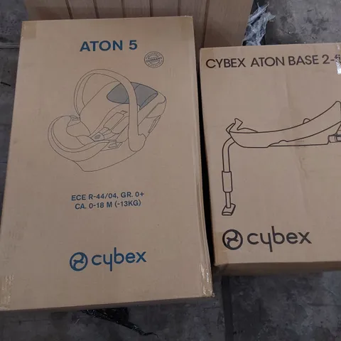 BOXED CYBEX ATON 5 SEAT BASE & BABY CARRIER DEEP BLACK