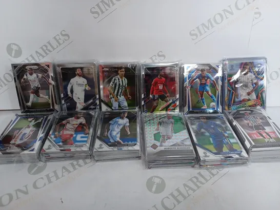 BOX OF APPROX 12 ASSORTED PANINI PRIZM , TOPS , CHAMPIONS LEAGUE FOODBALL TRADING CARDS