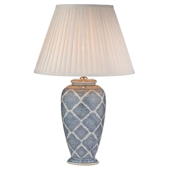 MAPLEWOOD 40CM BLUE/ OFF WHITE TABLE LAMP
