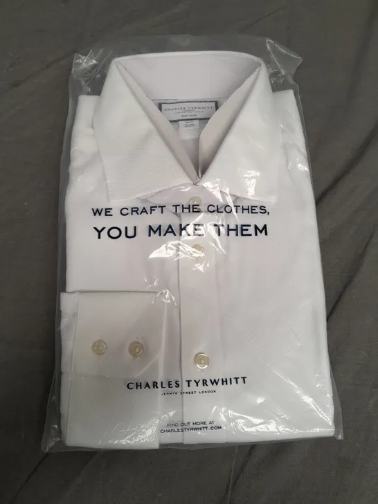 BAGGED CHARLES TYRWHITT SLIM FIT LONG SLEEVE SHIRT - 17.5/36"