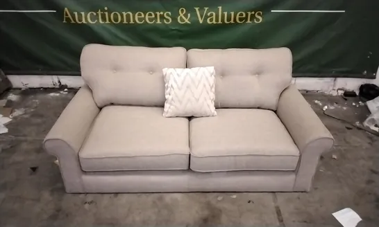 QUALITY DESIGNER BEIGE FABRIC 2 SEATER SOFA