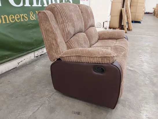 DESIGNER 2-SEATER RECLINER SOFA IN BROWN 