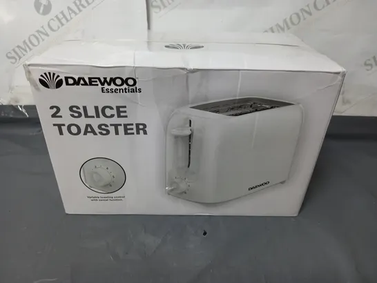 BOXED DAEWOO ESSENTIALS 2 SLICE TOASTER WHITE