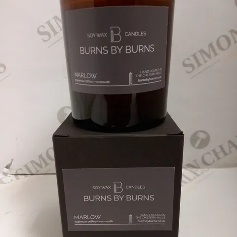 SOY WAX BURNS BY BURNS SCENTED CANDLE - ESPRESSO COFFEE AND VERMOUTH