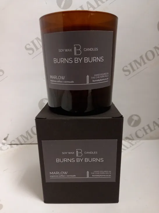 SOY WAX BURNS BY BURNS SCENTED CANDLE - ESPRESSO COFFEE AND VERMOUTH