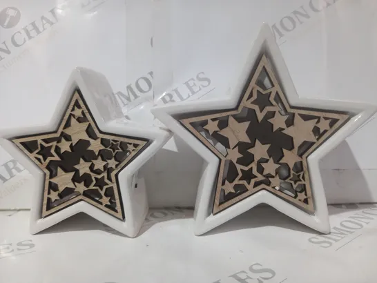 BOXED HOME REFLECTIONS SET OF 2 PRE-LIT STARS