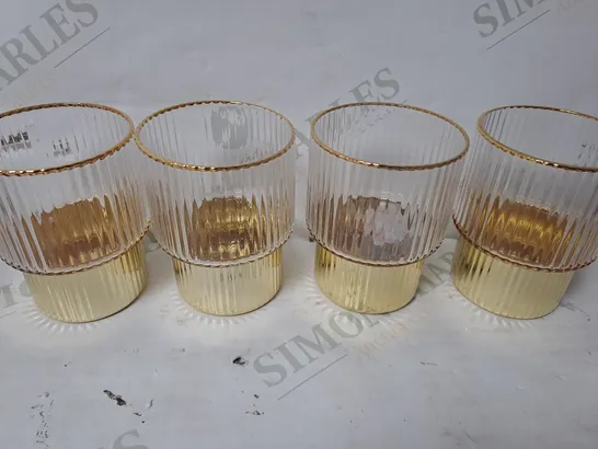 BOXED BUNDLE BERRY SET OF 6 GOLDEN GLASSES 