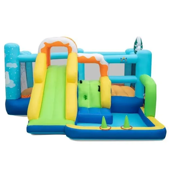 BOXED COSTWAY 7-IN-1 KIDS INFLATABLE BOUNCE HOUSE BOUNCY CASTLE ICE CREAM THEME MULTI-PLAY JUMPING HOUSE WITH SLIDE