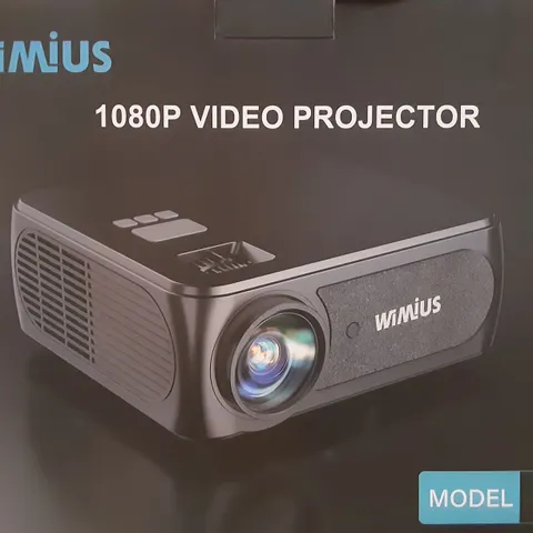 BOXED WIMIUS 1080P VIDEO PROJECTOR IN BLACK 