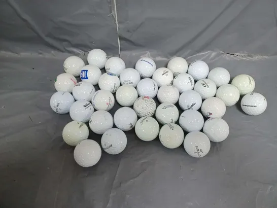 APPROXIMATELY 35 GOLF BALLS TO INCLUDE WILSON, BRIDGESTONE, SPALDING, PINNACLE 