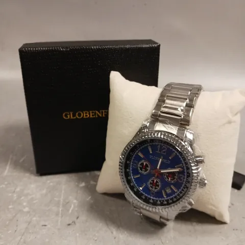 GLOBENFELD EXPEDIENT STEEL BLUE DIAL WATCH 