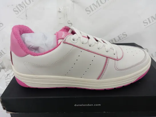 BOXED PAIR OF DUNE TRAINERS IN PINK/WHITE UK SIZE 7