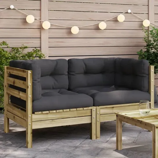 BOXED VANITA 126CM WIDE OUTDOOR RECTANGLE GARDEN LOVESEAT WITH CUSHIONS