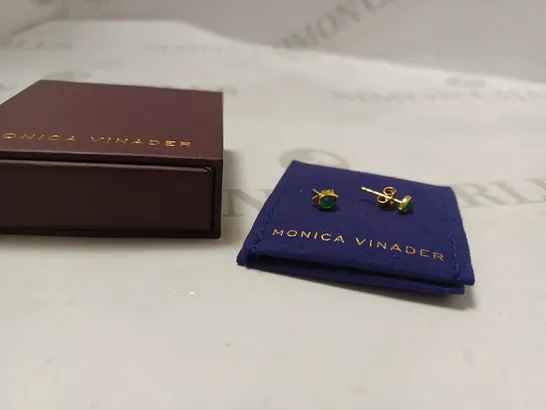 BOXED MONICA VINADER EARRINGS WITH GREEN STONES