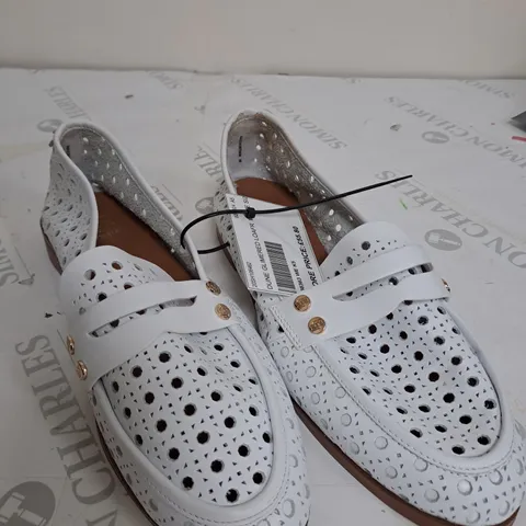 DUNE GLIMMERED LOAFER WHITE - SIZE 5