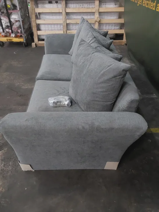 DESIGNER DURY 3 SEATER FABRIC UPHOLSTERED SOFA - GREY