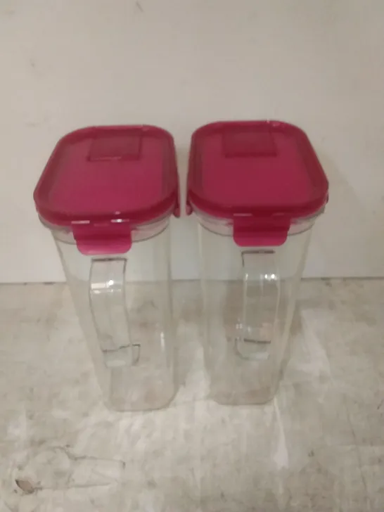 BOXED 2X PLASTIC SEALABLE 1.4L WATER JUGS