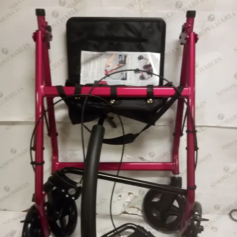 NRS HEALTHCARE A-SERIES 4-WHEEL ROLLATOR WALKING AID, RED