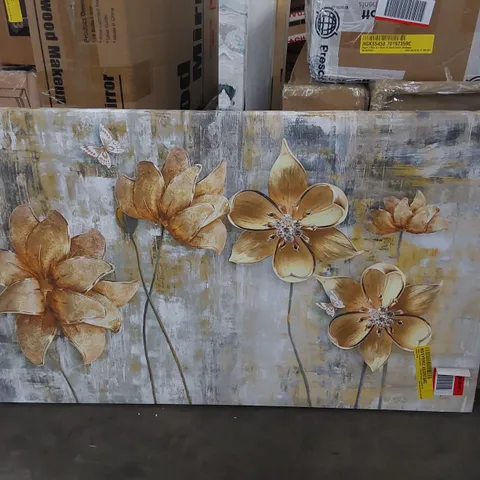 WRAPPED CANVAS PAINTING - YELLOW FLOWERS BEAUTY (1 ITEM)