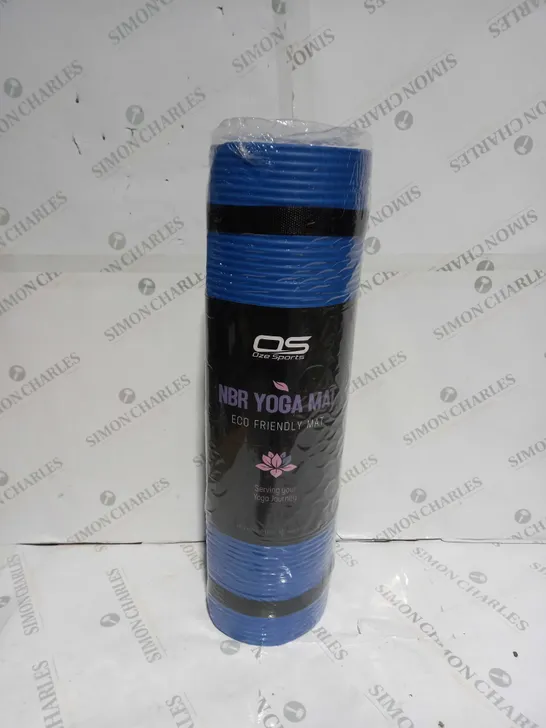 PACKAGED AND SEALED OZE SPORTS NBR ECO FRIENDLY YOGA MAT - BLUE - 183 X 61CM 