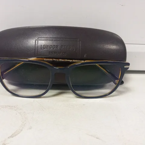 LONDON RETRO EASTCOTE NAVY BLUE AND ORANGE GLASSES