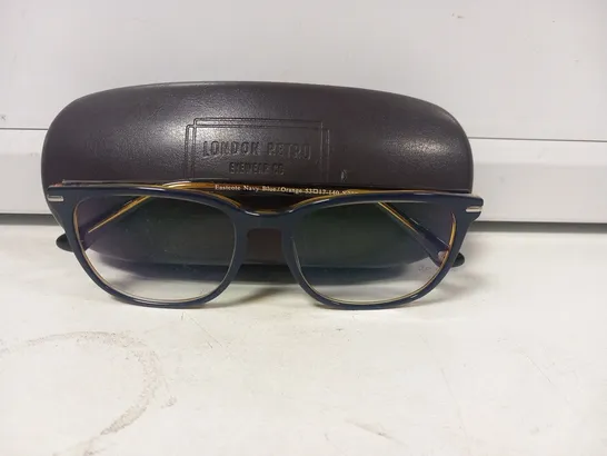 LONDON RETRO EASTCOTE NAVY BLUE AND ORANGE GLASSES